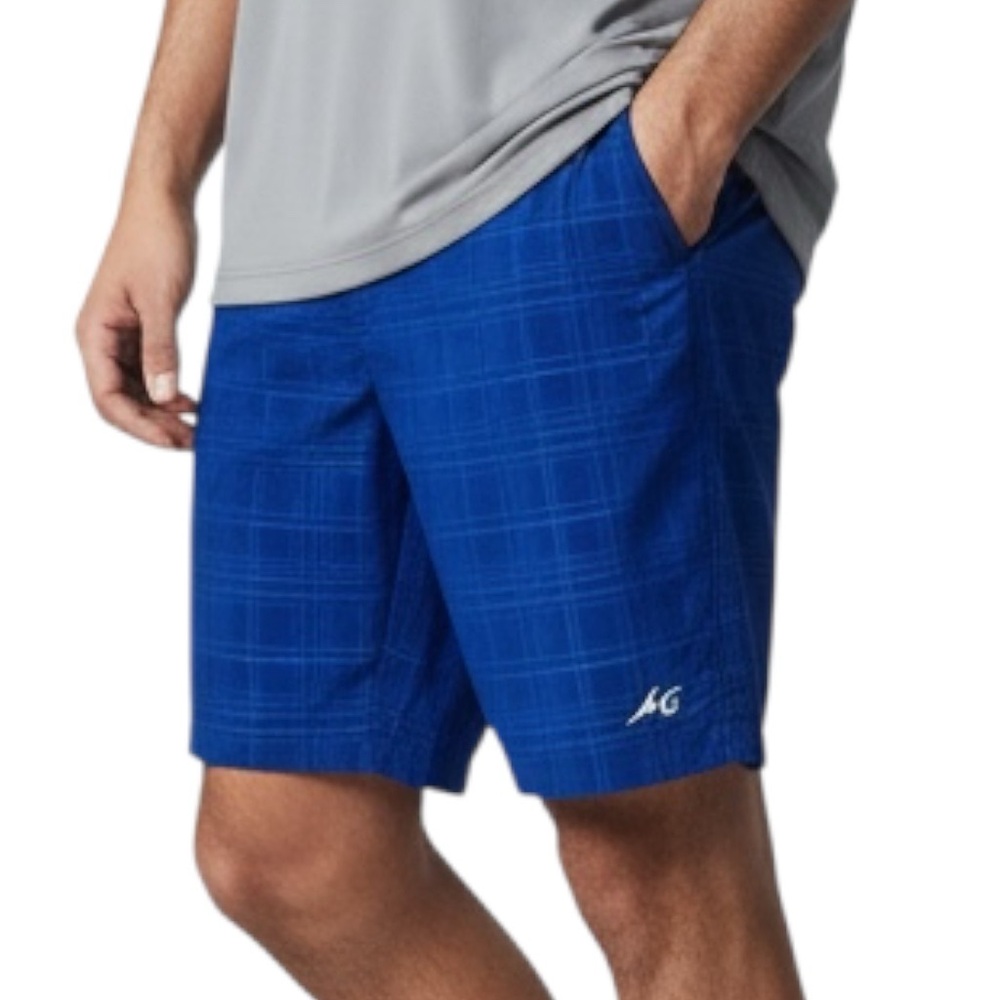 Mojo Blue Plaid Swimsuit Board Cargo Shorts Sz XL